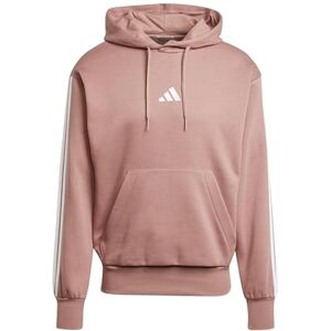 adidas Men's ESSENTIAL THREE STRIPES FLEECE HOODIE, warm clay/white, M adidas Men's ESSENTIAL THREE STRIPES FLEECE HOODIE, warm clay/white, M