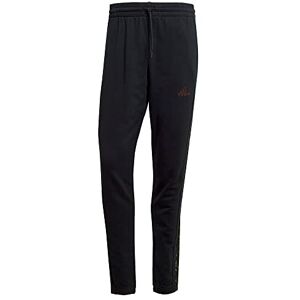 adidas Men's Essentials French Terry Tapered Elastic Cuff 3-Stripes Pants, Black/Olive strata, L adidas Men's Essentials French Terry Tapered Elastic Cuff 3-Stripes Pants, Black/Olive strata, L