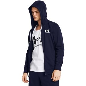 Under Armour Men's Rival Terry Left Chest Full Zip, Lightweight Men's Gym Top with Zip, Comfortable Sports Top for Warm-Ups and Training,Midnight Navy / / Onyx White,SM Under Armour Men's Rival Terry Left Chest Full Zip, Lightweight Men's Gym Top with Zip, Comfortable Sports Top for Warm-Ups and Training,Midnight Navy / / Onyx White,SM
