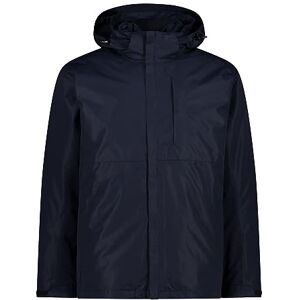 CMP Man Jacket Zip Detachable Hood, Black Blue, 56 CMP Man Jacket Zip Detachable Hood, Black Blue, 56
