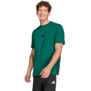 adidas Men's Essential Three Stripes Single Jersey TEE, Collegiate Green/Black, L adidas Men's Essential Three Stripes Single Jersey TEE, Collegiate Green/Black, L