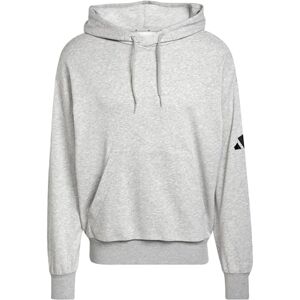 adidas Men's ESSENTIALS LOSE FIT THREE BAR TERRY HOODIE, Medium Grey Heather/Black, XS adidas Men's ESSENTIALS LOSE FIT THREE BAR TERRY HOODIE, Medium Grey Heather/Black, XS