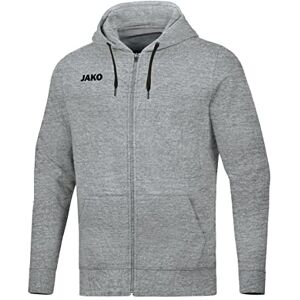 JAKO Men's Base Hooded Jacket, mens, Hooded jacket, 6865, Mottled light grey, L JAKO Men's Base Hooded Jacket, mens, Hooded jacket, 6865, Mottled light grey, L