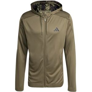 adidas Men's TRAIN ESSENTIALS SEASONALS FULL-ZIP HOODIE, olive strata, M adidas Men's TRAIN ESSENTIALS SEASONALS FULL-ZIP HOODIE, olive strata, M