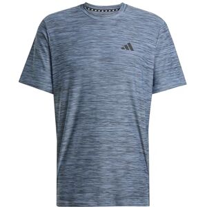 adidas Men's Train Essentials Stretch Training Tee, Glow Blue Mel/Black, XXL adidas Men's Train Essentials Stretch Training Tee, Glow Blue Mel/Black, XXL