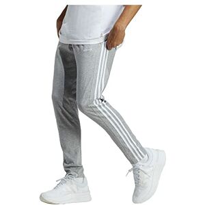 adidas Men's Essentials Single Jersey Tapered Open Hem 3-Stripes Pants, Medium Grey Heather/White, XXL adidas Men's Essentials Single Jersey Tapered Open Hem 3-Stripes Pants, Medium Grey Heather/White, XXL