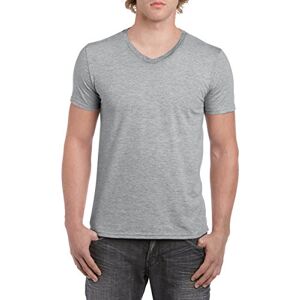 Gildan Men's Soft Style V-Neck T-Shirt, Grey (Rs Sport Grey), Large