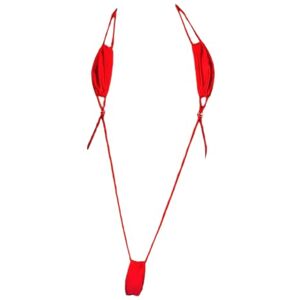 RINTONIX Women's Sexy One Piece Slingshot Swimsuit Adjustable G String Thong Bikini Sex Micro Thongs Underwear Teddy Lingerie, Red, One Size RINTONIX Women's Sexy One Piece Slingshot Swimsuit Adjustable G String Thong Bikini Sex Micro Thongs Underwear Teddy Lingerie, Red, One Size