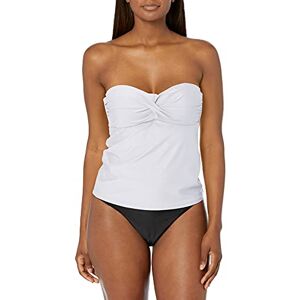 Catalina Women's Twist Front Bandeau Tankini Swimsuit Top, White, Medium Catalina Women's Twist Front Bandeau Tankini Swimsuit Top, White, Medium