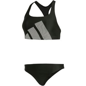 adidas Women's Big Bars C-Back Bikini Set, Black, 30 adidas Women's Big Bars C-Back Bikini Set, Black, 30