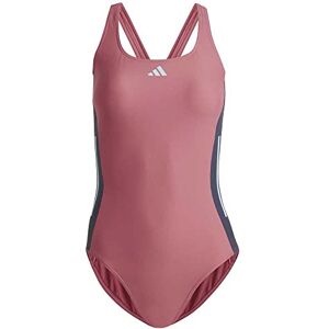 adidas Women's 3-Stripes Colorblock Swimsuit, Pink Strata/Shadow Navy/Blue Dawn, 34 adidas Women's 3-Stripes Colorblock Swimsuit, Pink Strata/Shadow Navy/Blue Dawn, 34