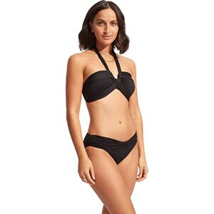 Seafolly Women's Twist Band Hipster Full Coverage Bikini Bottom Swimsuit Separates, Eco Collective Black, 10 Seafolly Women's Twist Band Hipster Full Coverage Bikini Bottom Swimsuit Separates, Eco Collective Black, 10