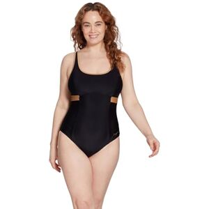 Zoggs Womens Dakota Crossback One Piece Swimsuit, Black/Gold, 18 UK Zoggs Womens Dakota Crossback One Piece Swimsuit, Black/Gold, 18 UK