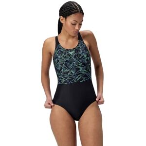 Speedo Women's Hyperboom Placement Muscleback Swimsuit Quick Drying Training Fitness Chlorine Resistant, Black/Alfalfa Green, 32 Speedo Women's Hyperboom Placement Muscleback Swimsuit Quick Drying Training Fitness Chlorine Resistant, Black/Alfalfa Green, 32