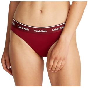 Calvin Klein Women’s Bikini Bottoms with Logo Waistband, Red (Plum Glaze), S Calvin Klein Women’s Bikini Bottoms with Logo Waistband, Red (Plum Glaze), S