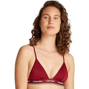 Calvin Klein Women’s Triangle Bikini Top with Logo Band, Red (Plum Glaze), L Calvin Klein Women’s Triangle Bikini Top with Logo Band, Red (Plum Glaze), L
