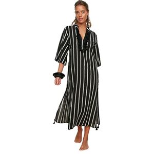 Trendyol Striped Tassel Detailed Voile Kimono and Kaftan Trendyol Striped Tassel Detailed Voile Kimono and Kaftan