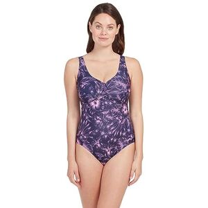 Zoggs Womens Marley Scoopback Printed Ecolast One Piece Swimsuit, Black/Coral, 10 UK Zoggs Womens Marley Scoopback Printed Ecolast One Piece Swimsuit, Black/Coral, 10 UK