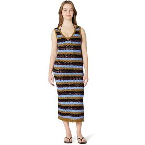 Amazon Essentials Women's Regular-Fit Crochet Cover-Up Dress, Multicolour Horizontal Stripes, L Amazon Essentials Women's Regular-Fit Crochet Cover-Up Dress, Multicolour Horizontal Stripes, L
