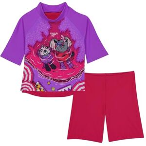 Speedo Girls Learn to Swim Sun Protection Top & Shorts Junior Girls Holiday Wear UV Protection Swimwear, Cherry Pink/Sweet Taro, 3YRS Speedo Girls Learn to Swim Sun Protection Top & Shorts Junior Girls Holiday Wear UV Protection Swimwear, Cherry Pink/Sweet Taro, 3YRS