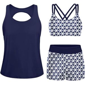 Yonique 3 Pieces Athletic Tankini Swimsuit for Women Sports Swimwear Set with Boyshort Yonique 3 Pieces Athletic Tankini Swimsuit for Women Sports Swimwear Set with Boyshort