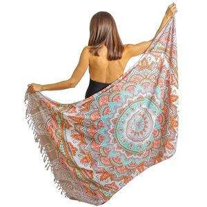 Mandala Life ART Boho Mandala Pareo Sarong Bikini Cover Up with Tassels – Super Soft Lightweight Cotton, Large Indian Peacock Print Mandala Life ART Boho Mandala Pareo Sarong Bikini Cover Up with Tassels – Super Soft Lightweight Cotton, Large Indian Peacock Print