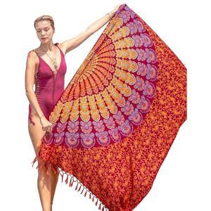 Mandala Life ART Boho Mandala Pareo Sarong Bikini Cover Up with Tassels – Super Soft Lightweight Cotton, Large Indian Peacock Print Mandala Life ART Boho Mandala Pareo Sarong Bikini Cover Up with Tassels – Super Soft Lightweight Cotton, Large Indian Peacock Print