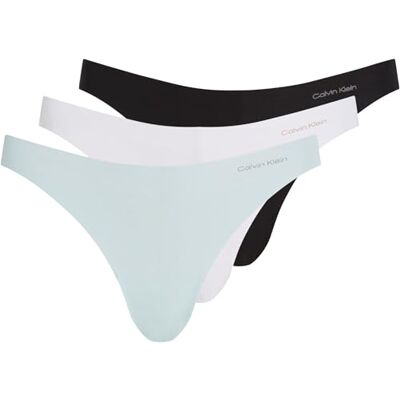 Calvin Klein Women Pack of 3 Bikini Briefs Seamless, Multicolor (Black/White/Island Reef), XS Calvin Klein Women Pack of 3 Bikini Briefs Seamless, Multicolor (Black/White/Island Reef), XS