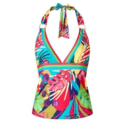 Joe Browns Women's Bright Bold Tropical Tankini Top, Regular, Multi, UK 12 Joe Browns Women's Bright Bold Tropical Tankini Top, Regular, Multi, UK 12