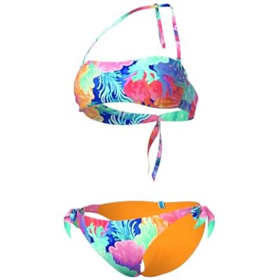 ARENA Women's Water Print Bandeau Bikini Coral ARENA Women's Water Print Bandeau Bikini Coral