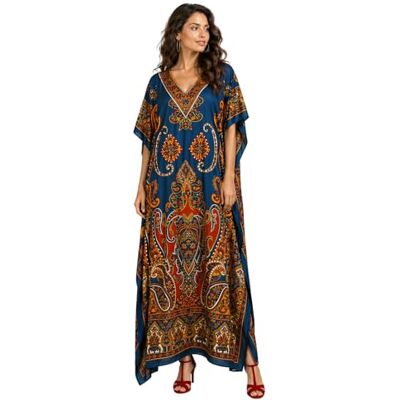 Miss Lavish London Women's One Size Kaftan, 104-Teal Miss Lavish London Women's One Size Kaftan, 104-Teal