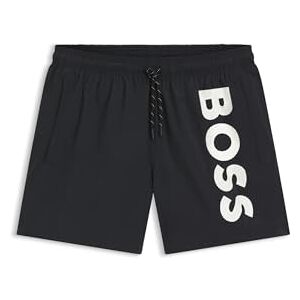 Boss Mens Octopus Contrast-Logo Swim Shorts with Full Lining Black Boss Mens Octopus Contrast-Logo Swim Shorts with Full Lining Black