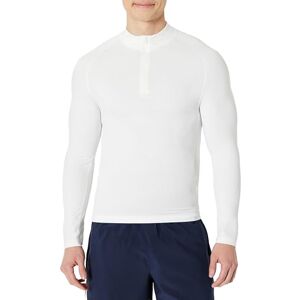 Amazon Essentials Men's Long-Sleeve Quarter Zip Rash Vest, White, S Amazon Essentials Men's Long-Sleeve Quarter Zip Rash Vest, White, S