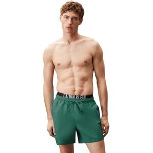 Calvin Klein Men’s Medium Double Swim Shorts with Logo Waistband, Green (Wild Green), XL Calvin Klein Men’s Medium Double Swim Shorts with Logo Waistband, Green (Wild Green), XL