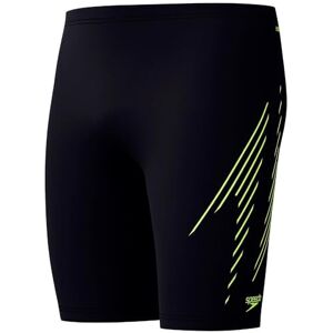 Speedo Men's Hyperboom Placement Jammer Swim Training Fitness Chlorine Resistant, Hyper Yellow/Cobalt/Emerald, 26 Speedo Men's Hyperboom Placement Jammer Swim Training Fitness Chlorine Resistant, Hyper Yellow/Cobalt/Emerald, 26