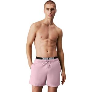 Calvin Klein Men’s Medium Double Swim Shorts with Logo Waistband, Pink (Sweet Pink), S Calvin Klein Men’s Medium Double Swim Shorts with Logo Waistband, Pink (Sweet Pink), S