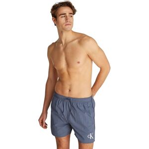 Calvin Klein Men’s Medium Drawstring Swim Shorts with Logo, Blue (Grisaille), S Calvin Klein Men’s Medium Drawstring Swim Shorts with Logo, Blue (Grisaille), S