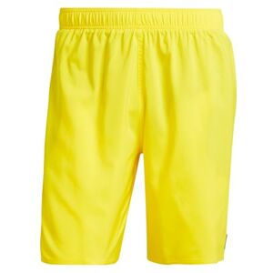adidas Men's Solid CLX Classic-Length Swim Shorts, Yellow/Black, L adidas Men's Solid CLX Classic-Length Swim Shorts, Yellow/Black, L