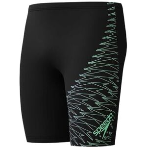 Speedo Men's Gala Medley Logo Jammer Swim Training Technical Fabric Athletic Design, Black/Alfalfa Green, 28 Speedo Men's Gala Medley Logo Jammer Swim Training Technical Fabric Athletic Design, Black/Alfalfa Green, 28