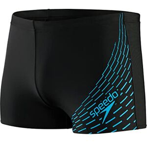 Speedo Men's Medley Logo Aquashort, Black/Pool, 28 Speedo Men's Medley Logo Aquashort, Black/Pool, 28