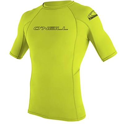 O'Neill Wetsuits Men's UV Protection Basic Skins S/S Crew, 187 LIME O'Neill Wetsuits Men's UV Protection Basic Skins S/S Crew, 187 LIME