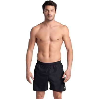 ARENA Fundamentals Boxer R Men's Swimwear, Swim Short for Beach and Pool, Swimwear Made of Soft Recycled Fabric with Quick Drying Feature, Beach Boxer with Internal Mesh Briefs Black-White ARENA Fundamentals Boxer R Men's Swimwear, Swim Short for Beach and Pool, Swimwear Made of Soft Recycled Fabric with Quick Drying Feature, Beach Boxer with Internal Mesh Briefs Black-White