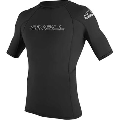 O'Neill Oneill Wetsuits Men's Basic Skins Short Sleeve Rash Guard, Black,M O'Neill Oneill Wetsuits Men's Basic Skins Short Sleeve Rash Guard, Black,M