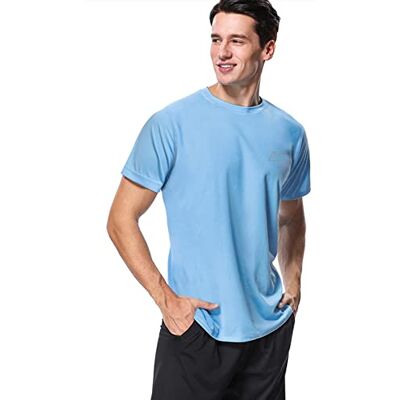 MeetHoo Mens Up2st Rash Guard Shirt, Blue, XL UK MeetHoo Mens Up2st Rash Guard Shirt, Blue, XL UK