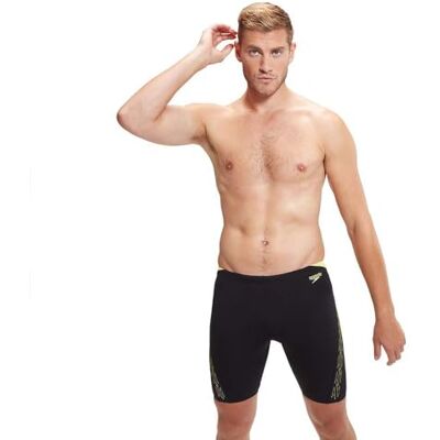 Speedo Men's Hyperboom Splice Jammer Swimming Trunks Quick Drying Training Fitness Chlorine Resistant Swimwear, Black/Yellow, M Speedo Men's Hyperboom Splice Jammer Swimming Trunks Quick Drying Training Fitness Chlorine Resistant Swimwear, Black/Yellow, M