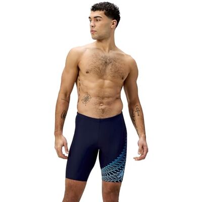 Speedo Men's Medley Logo Jammer Swim Trunks Swimmers Red Speedo Men's Medley Logo Jammer Swim Trunks Swimmers Red