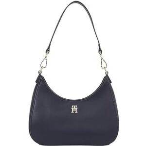 Tommy Hilfiger Women's Logo Tape Shoulder Bag with Zip, Blue (Space Blue), One Size Tommy Hilfiger Women's Logo Tape Shoulder Bag with Zip, Blue (Space Blue), One Size