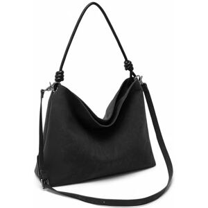 Miss Lulu Soft Faux Leather Tote Bag for Women, Large Capacity Top-Handle Handbag, Vintage Suede Hobo Crossbody Shoulder Bag for Work School Leisure Travel (Black) Miss Lulu Soft Faux Leather Tote Bag for Women, Large Capacity Top-Handle Handbag, Vintage Suede Hobo Crossbody Shoulder Bag for Work School Leisure Travel (Black)