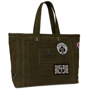REPLAY women's bag made of cotton, green (Military Green 057), one size REPLAY women's bag made of cotton, green (Military Green 057), one size