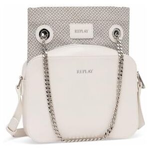 REPLAY women's shoulder bag with chain detail, white (Dirty White 002), one size REPLAY women's shoulder bag with chain detail, white (Dirty White 002), one size